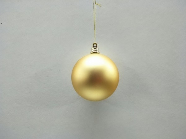 Christmas tree bauble, round, gold mat, 8cm (80mm)
